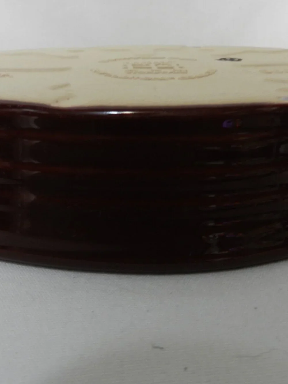 Pampered Chef Vintage Small Oval Stoneware Bakeware ovenware beige 9.5